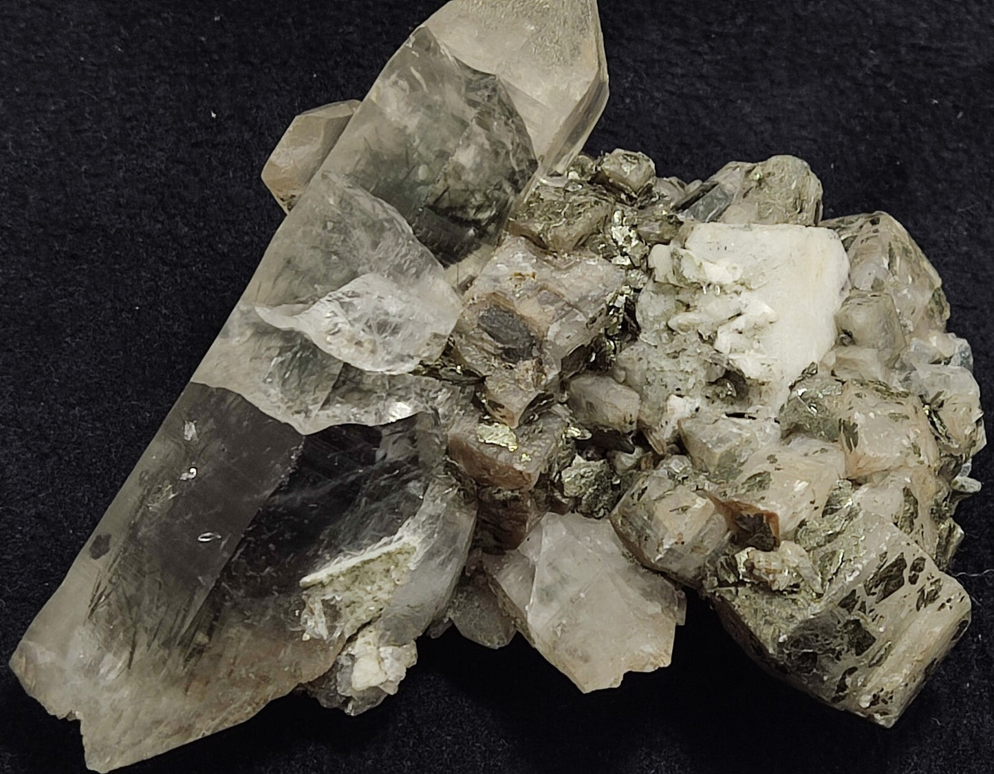 An Aesthetic specimen of quartz with Calcite and other minerals 679 grams