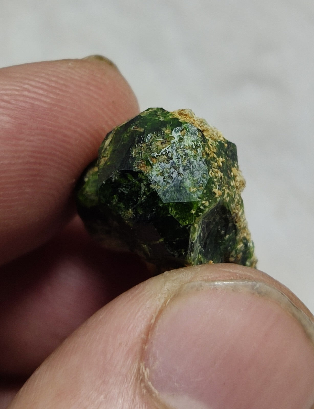 An Aesthetic specimen of garnet variety demantoid crystal 7  grams