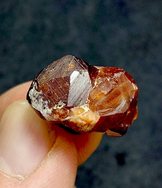 Tourmaline on Twin Spessartine Garnet Specimen 6.6 Grams.