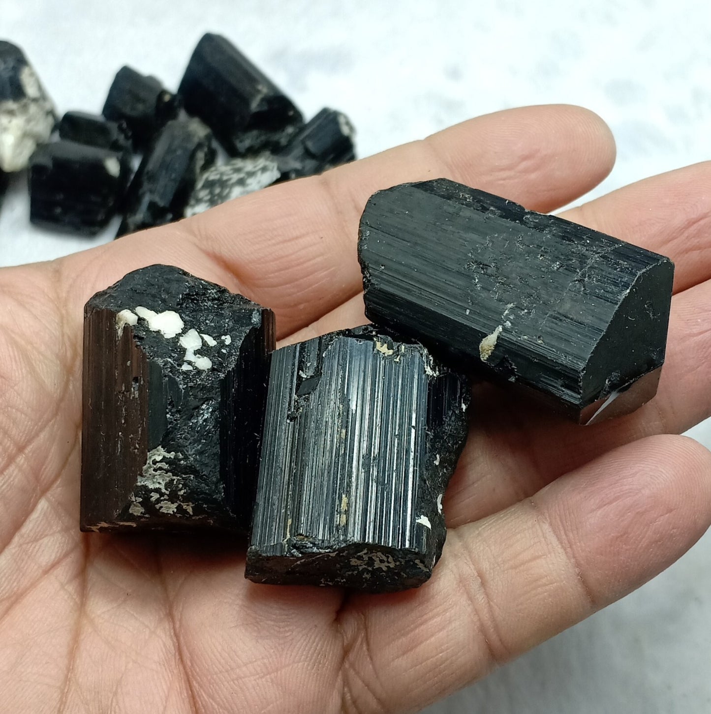 1100 grams Natural black Tourmaline crystals