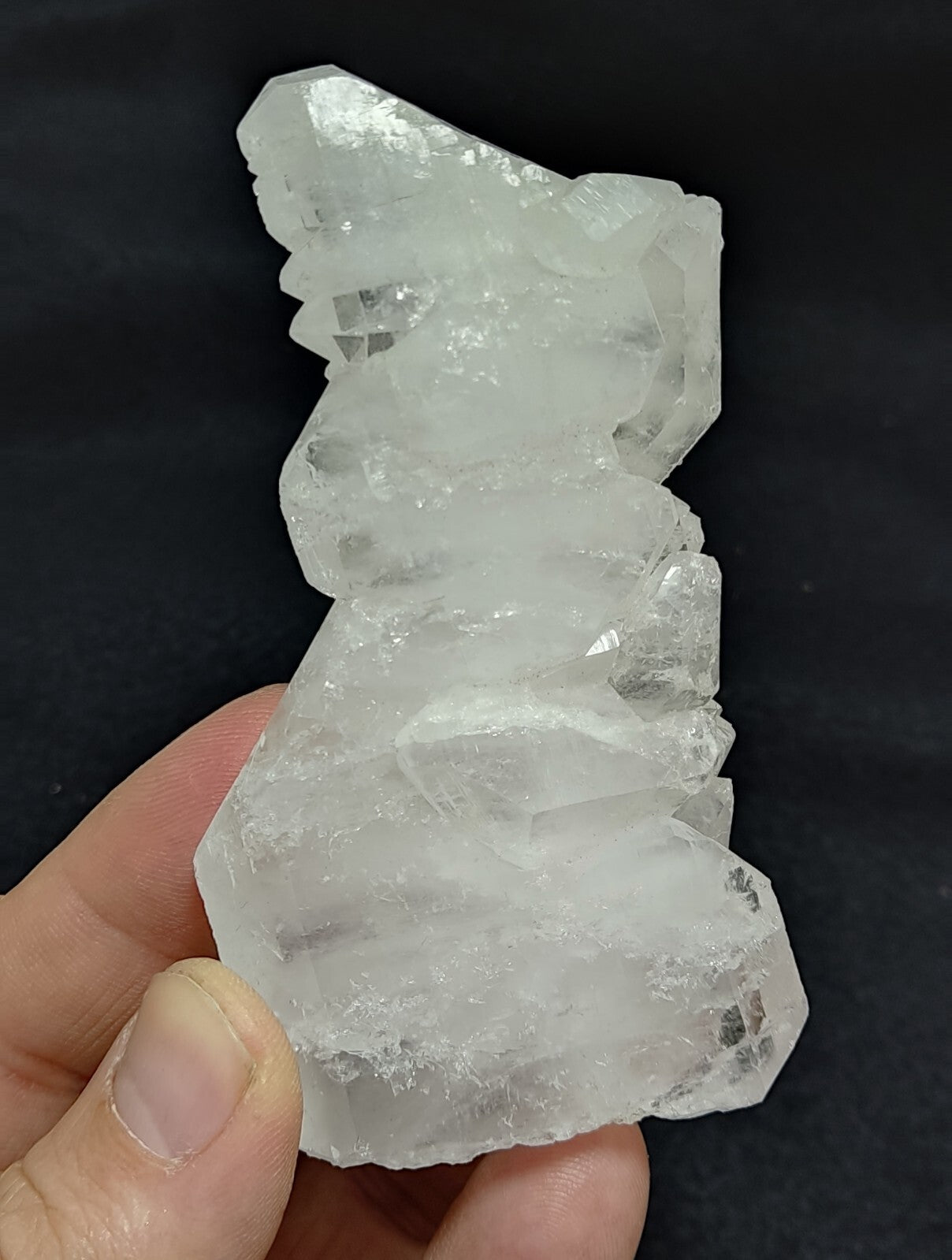 An amazing specimen of terminated faden Quartz crystal 130 grams