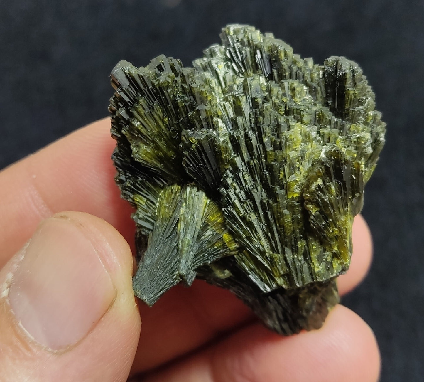 Single natural Epidote Crystal spray formations 32 grams