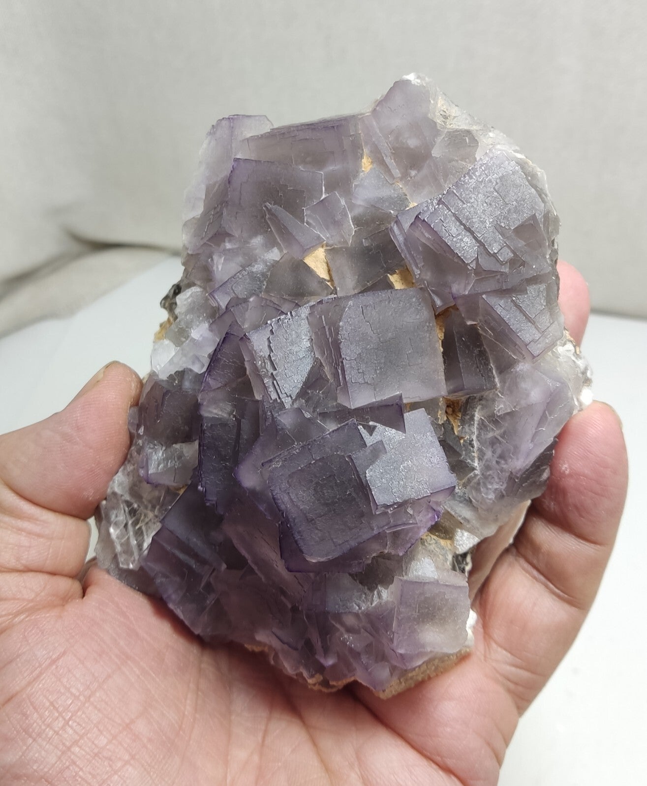 An amazing specimen of cubic light purple color Fluorite 706 grams