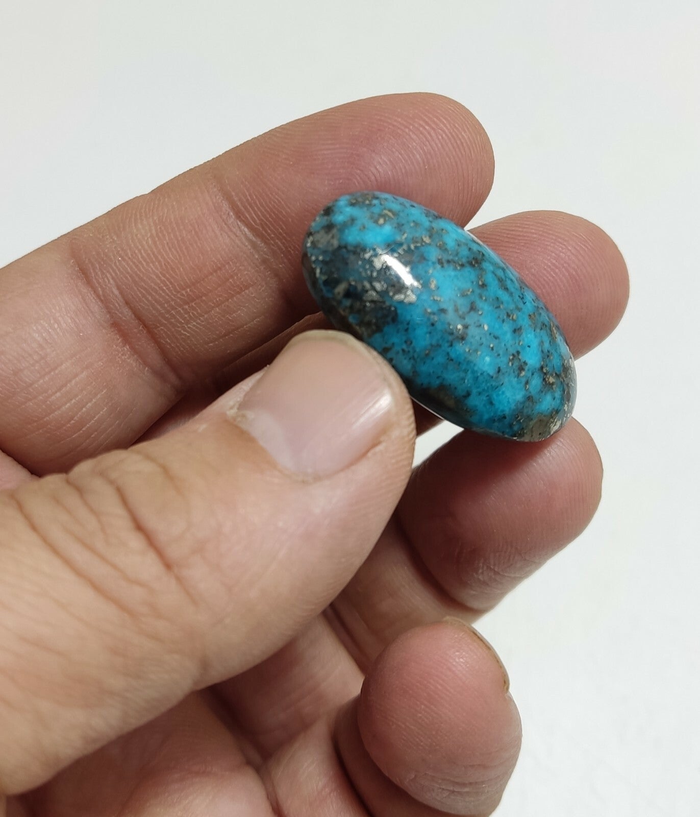 Two turquoise cabochons 22.5 grams both