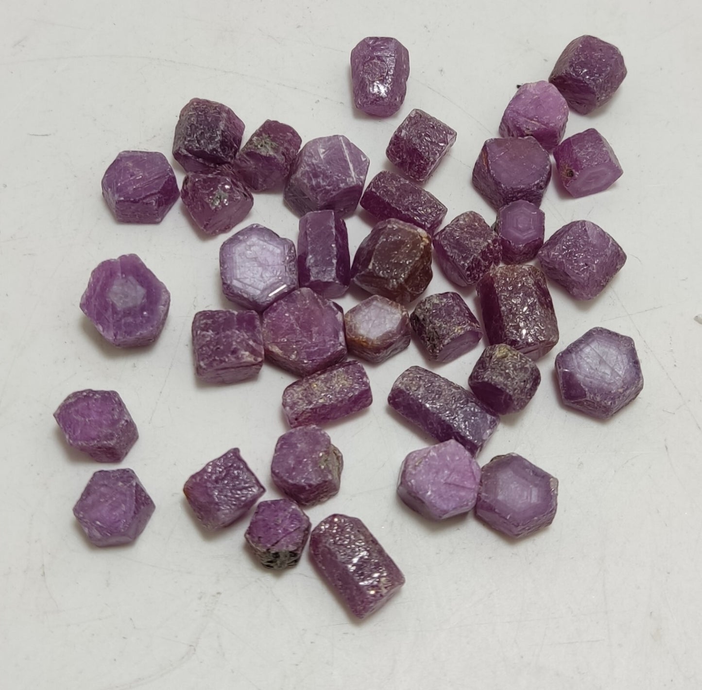45 grams terminated lot of ruby crystals with Trapiche Patterns