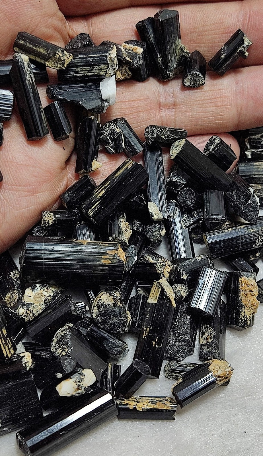Natural black tourmaline crystals lot 170 grams