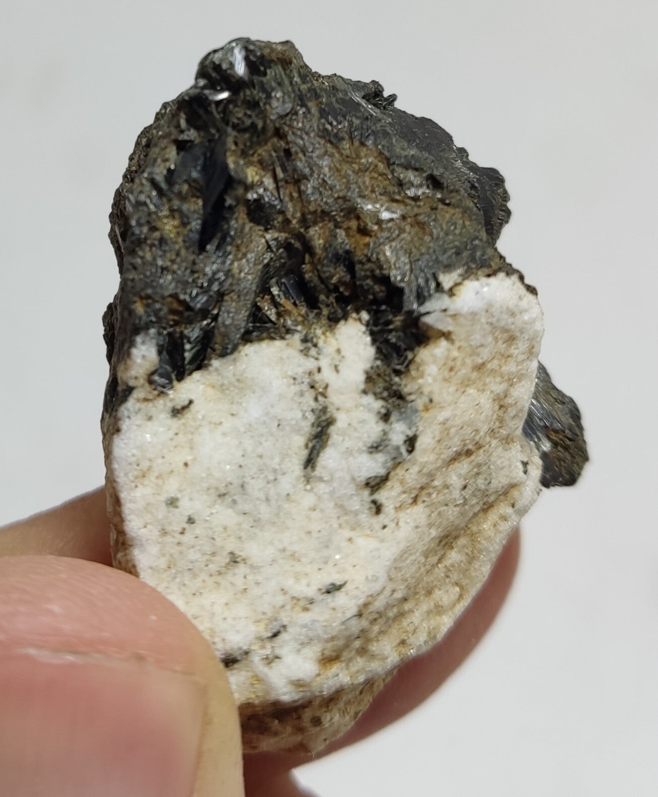 An aesthetic specimen of terminated aegirine crystals on matrix 25 grams