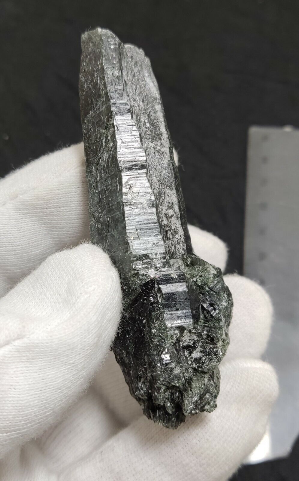 An Aesthetic Natural etched terminated Chlorite Quartz crystal specimen 75 grams