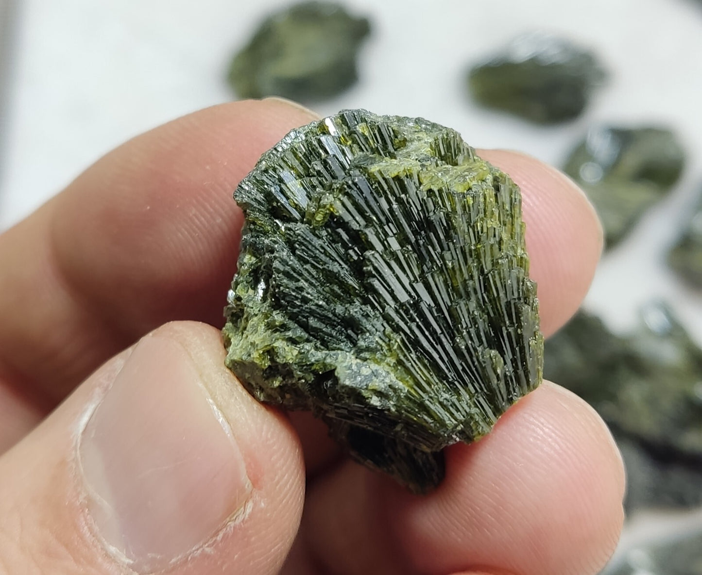 Natural Dark Green Epidotes crystals Random Selection.