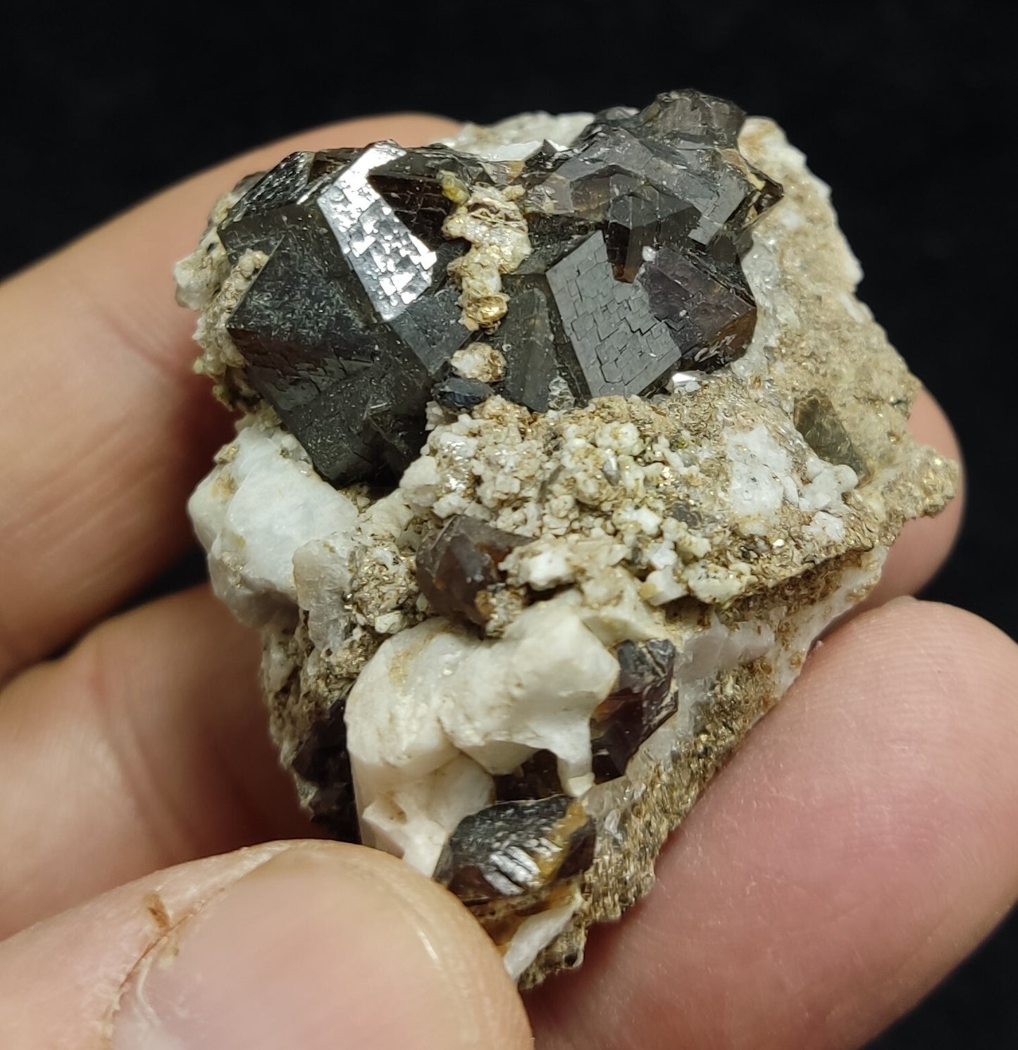 An amazing specimen of andradite garnet crystals cluster 61 grams