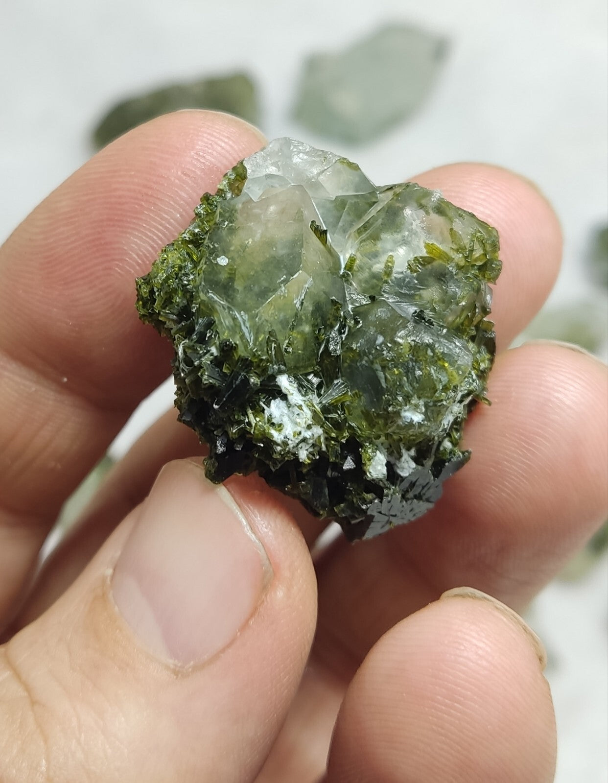 260 grams epidote Quartz crystals