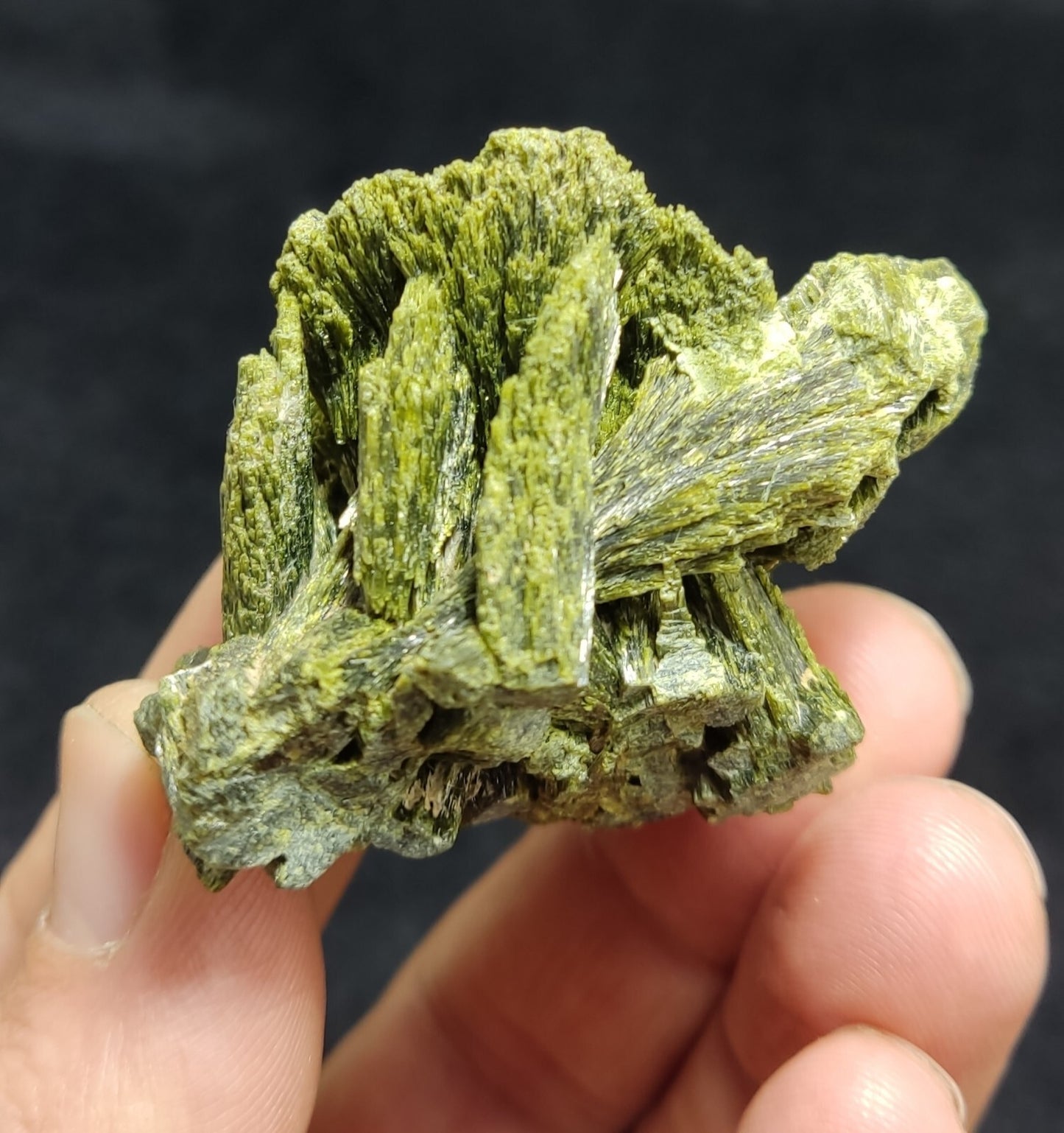 An aesthetic specimen of epidote crystal specimen 73 grams