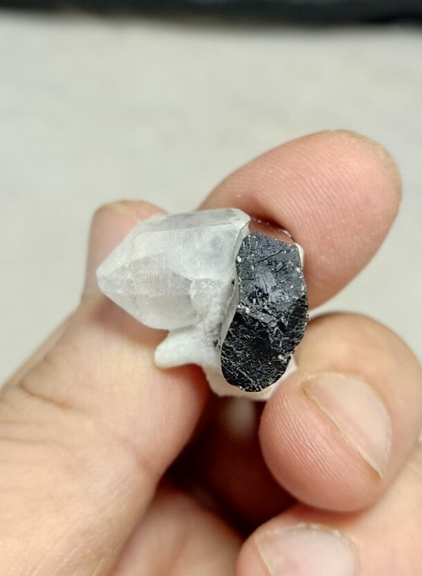 Black Tourmalines Crystal with Quartz And Albite 15 grams