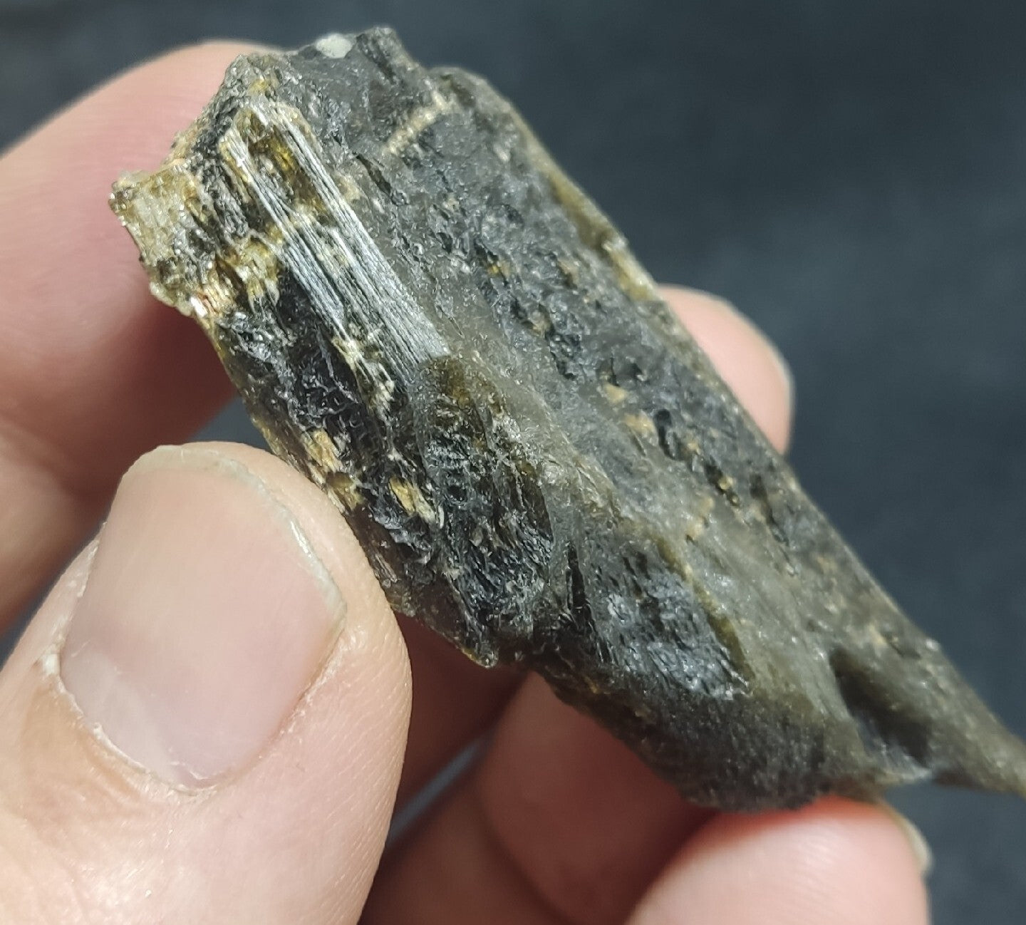 Single etched Epidote Crystal 32 grams