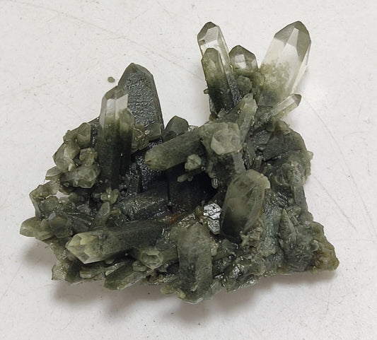 An Aesthetic miniature/thumbnail terminated chlorite Quartz cluster 15 grams