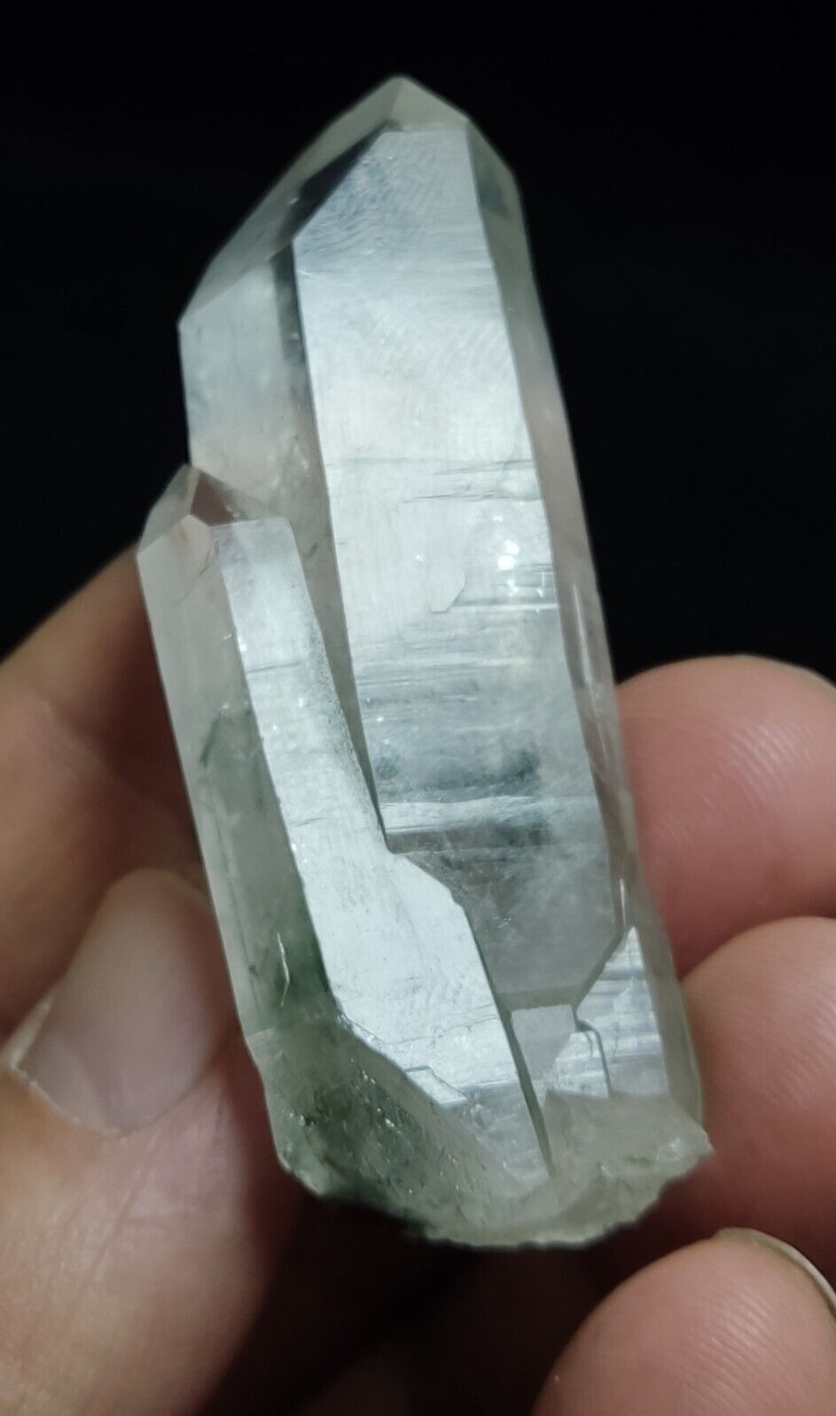 An Aesthetic Natural Quartz crystal with chlorite inclusions 49 grams
