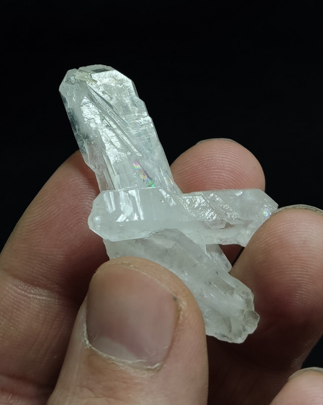 An Aesthetic terminated specimen of Faden Quartz crystal 13 grams