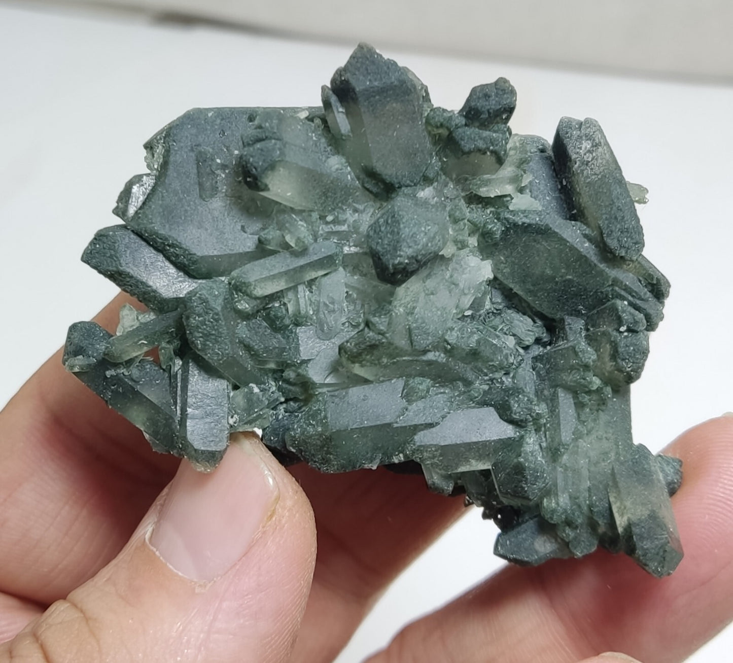 A very Aesthetic Natural beautifully terminated Chlorite Quartz cluster 48 grams