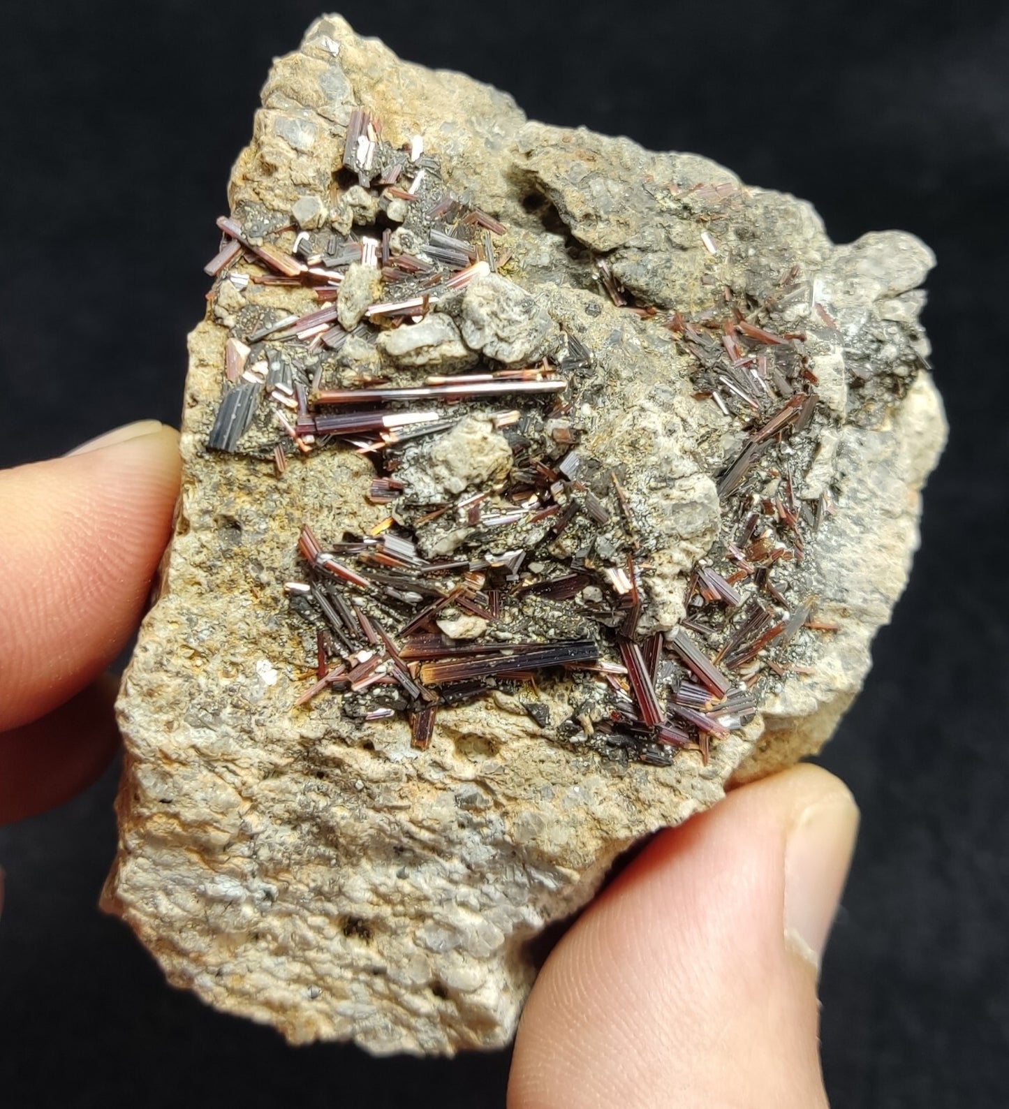 An Aesthetic Natural specimen of rutile crystals on matrix 152 grams