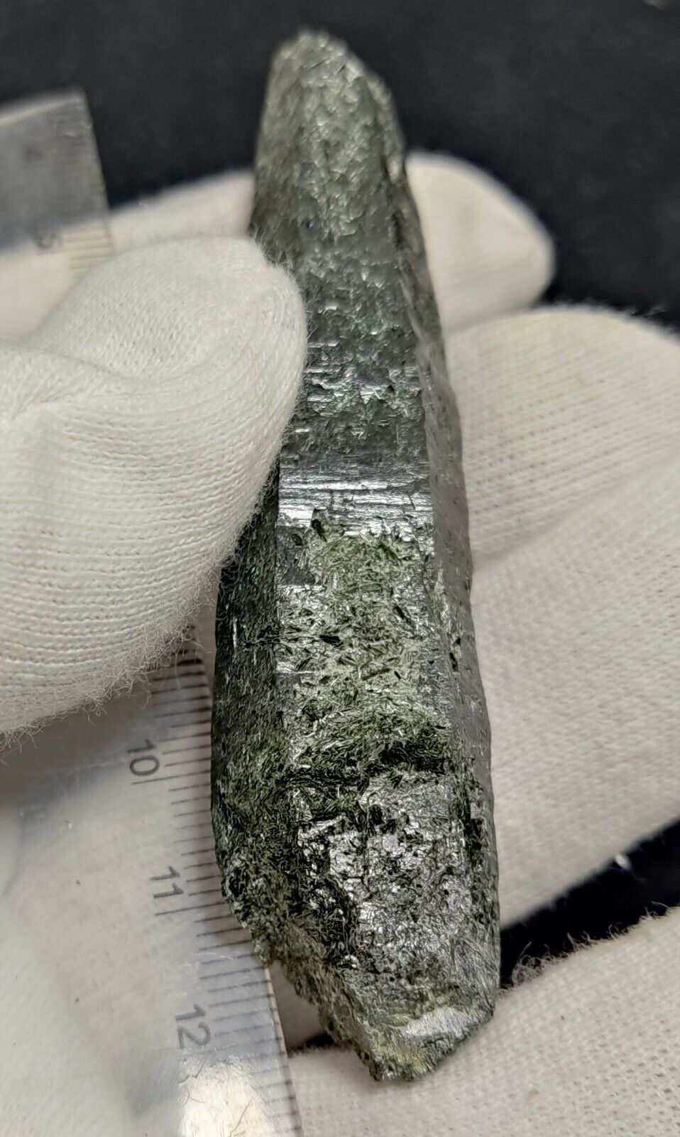 An Aesthetic Natural etched terminated Chlorite Quartz crystal specimen 39 grams