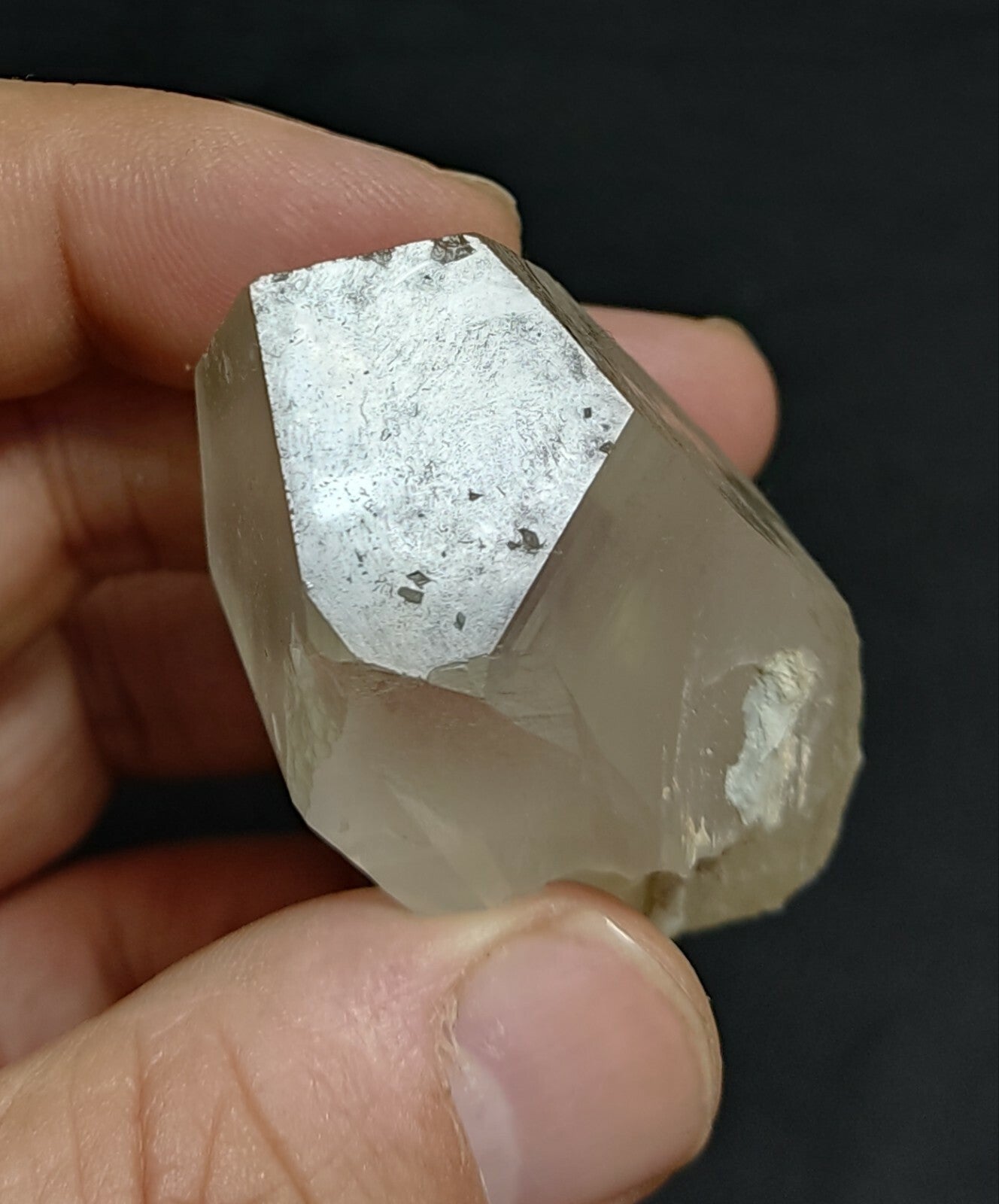 An amazing specimen of terminated Quartz crystal with unique inclusions 97 grams