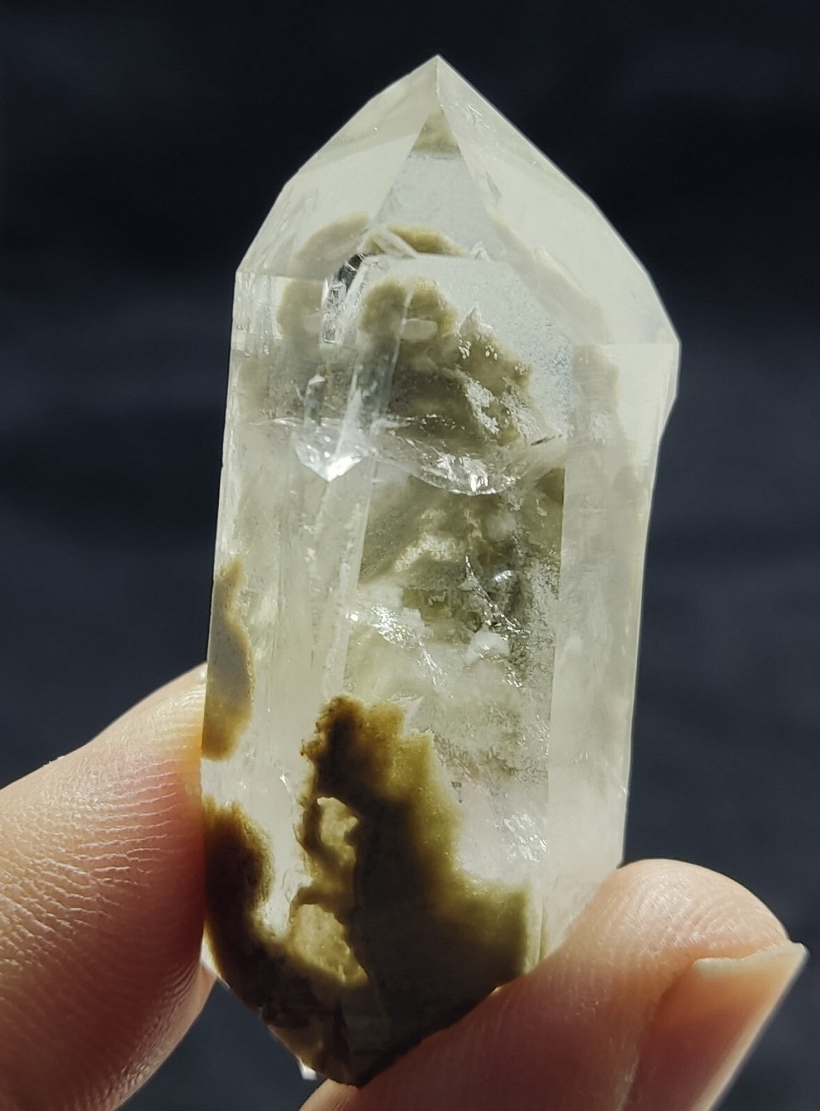 An Aesthetic Natural terminated chlorite Quartz specimen 29 grams