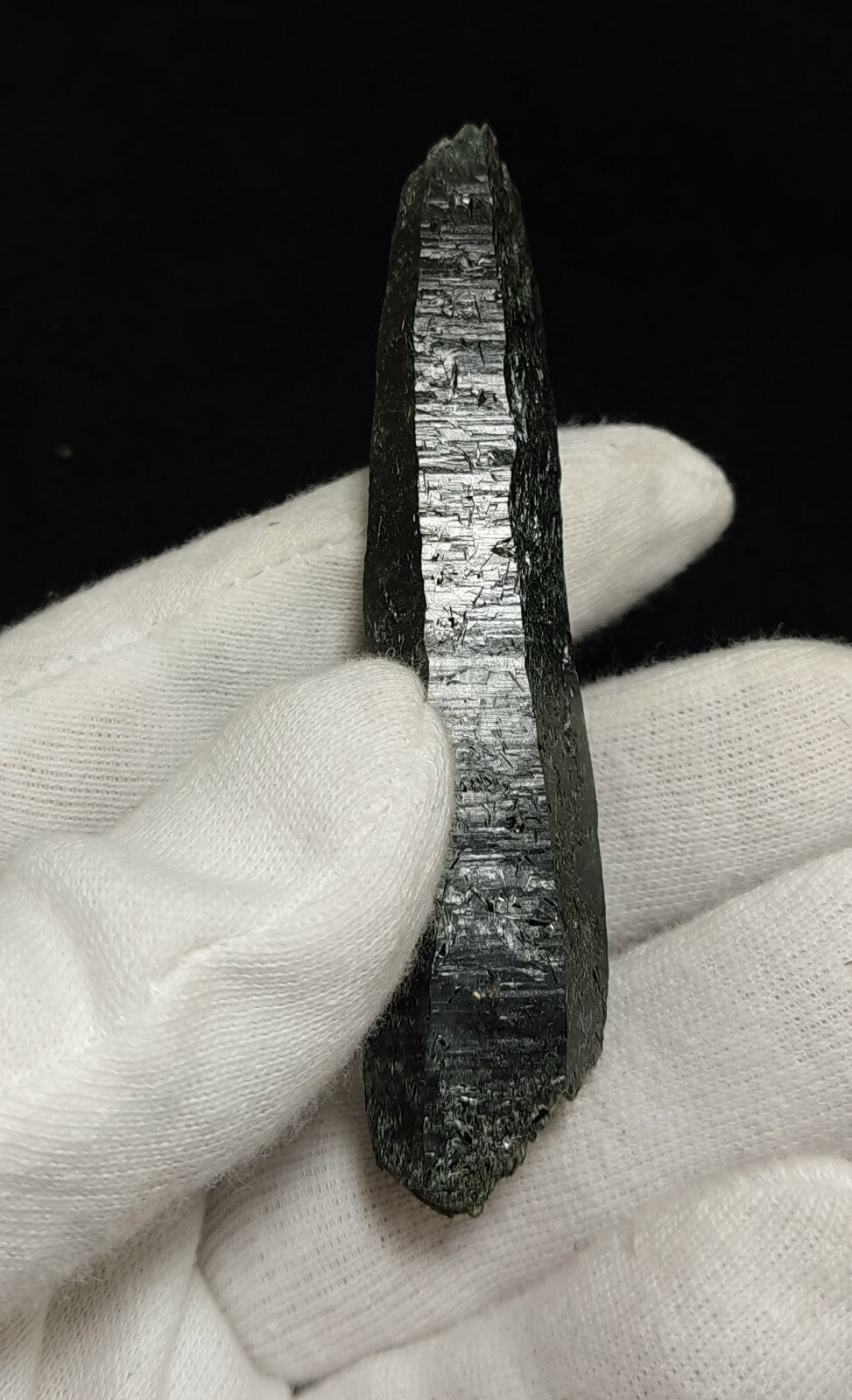 An Aesthetic Natural etched terminated Chlorite Quartz crystal specimen 39 grams