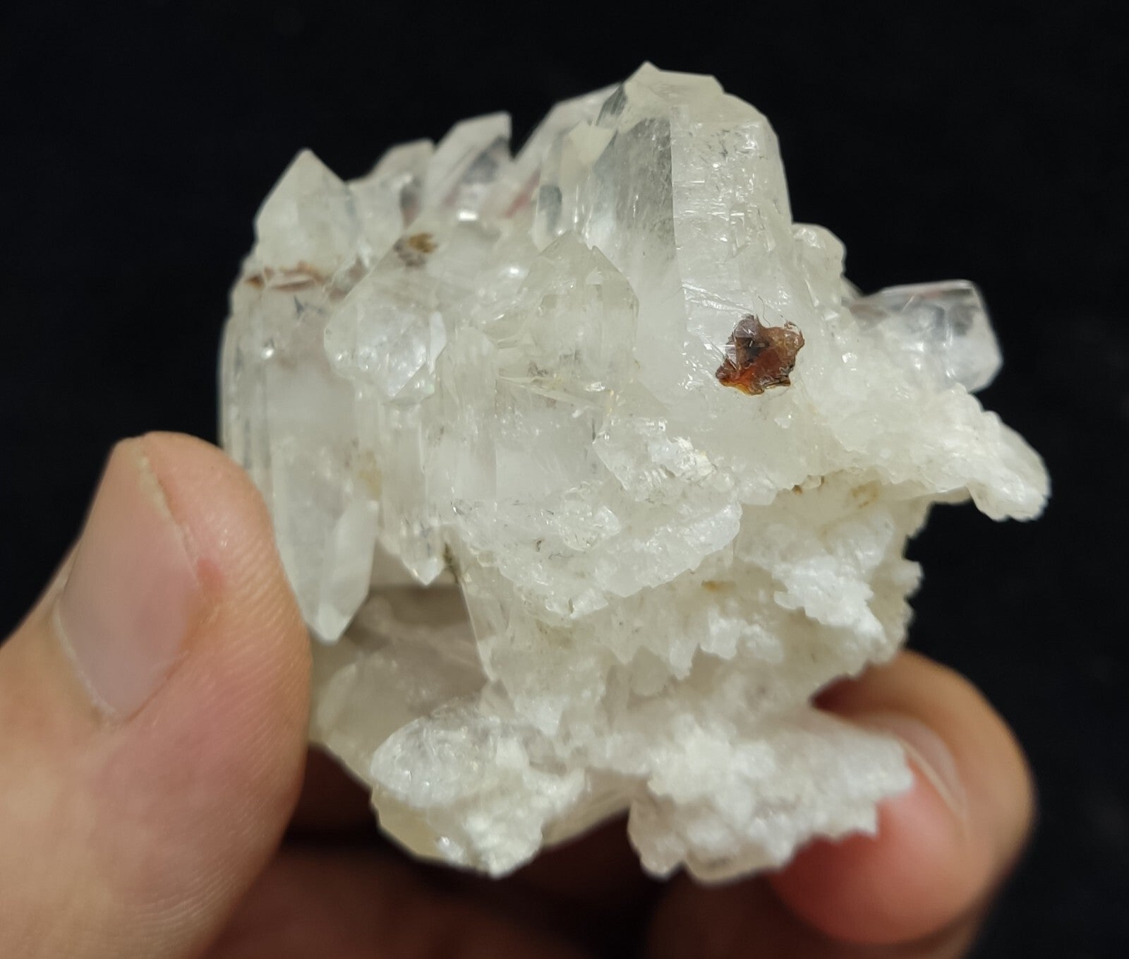 An Aesthetic terminated specimen of Quartz cluster with brookite 79 grams