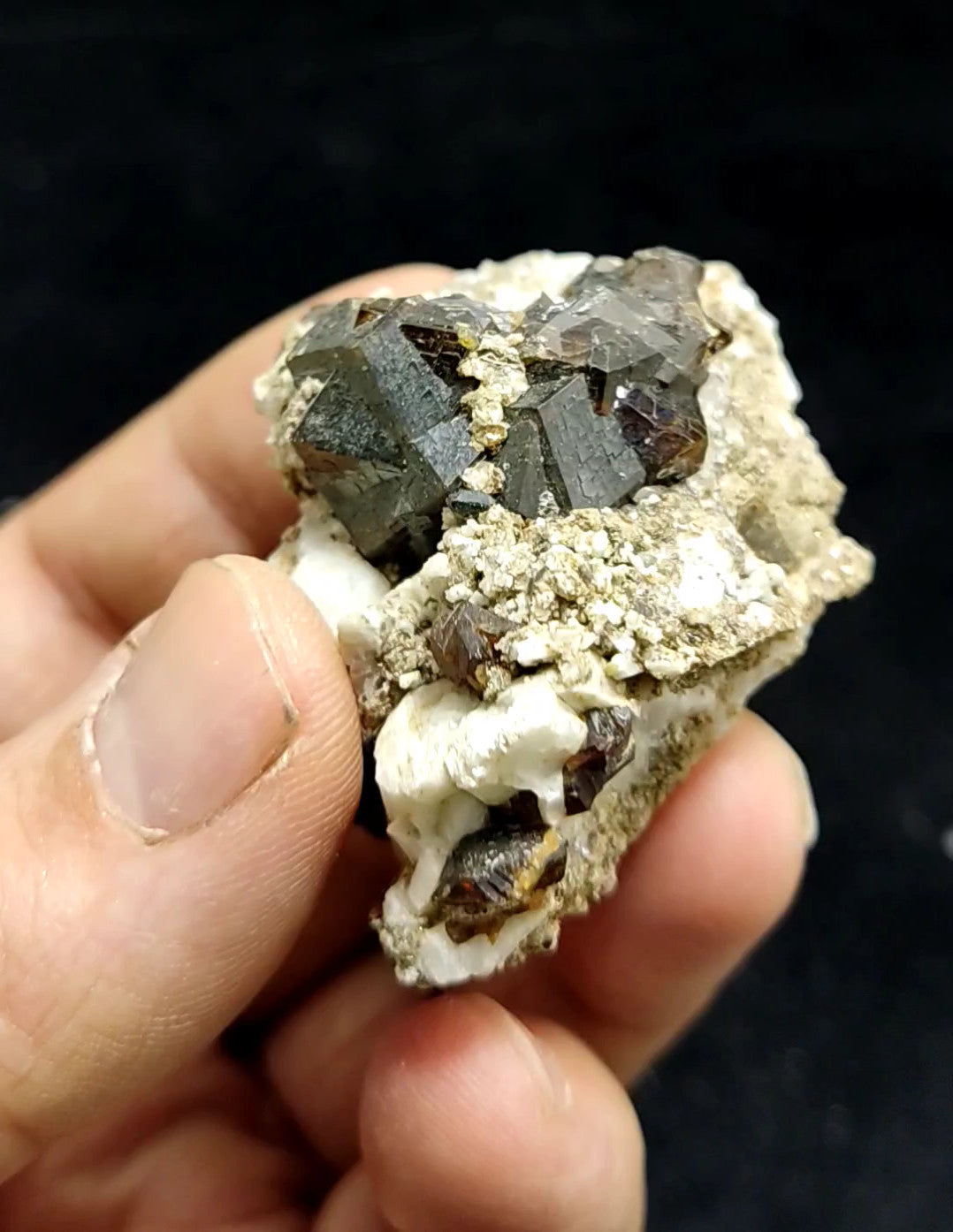 An amazing specimen of andradite garnet crystals cluster 61 grams