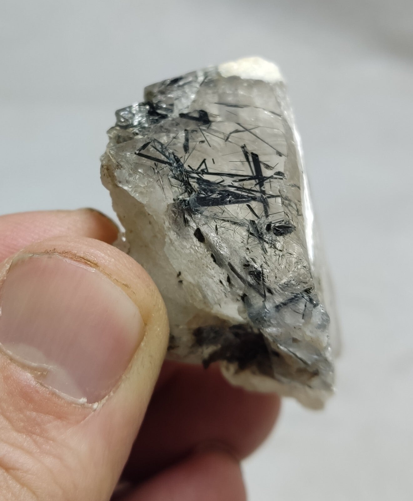 An Aesthetic Natural terminated Quartz crystal with unique inclusions 49 grams