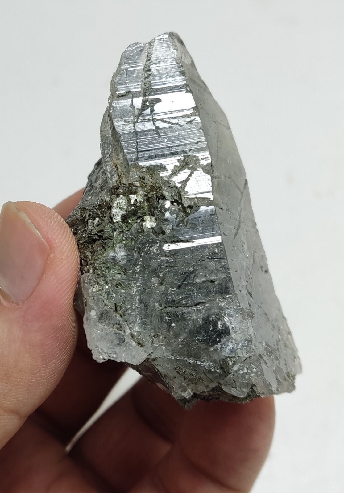 An Aesthetic Natural terminated Chlorite Quartz crystal 100 grams
