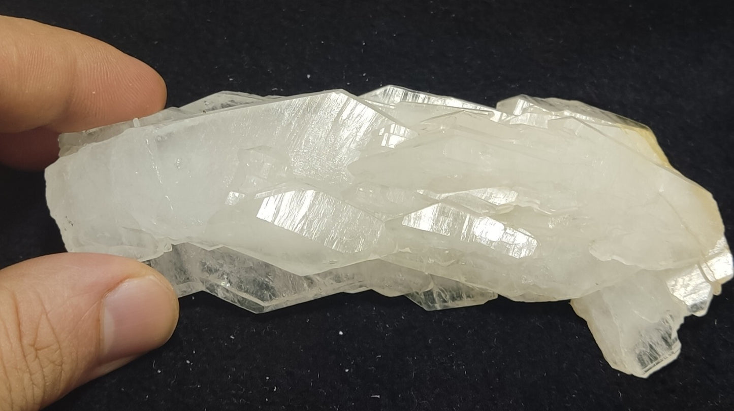 An aesthetic specimen of terminated faden Quartz crystals cluster 166 grams