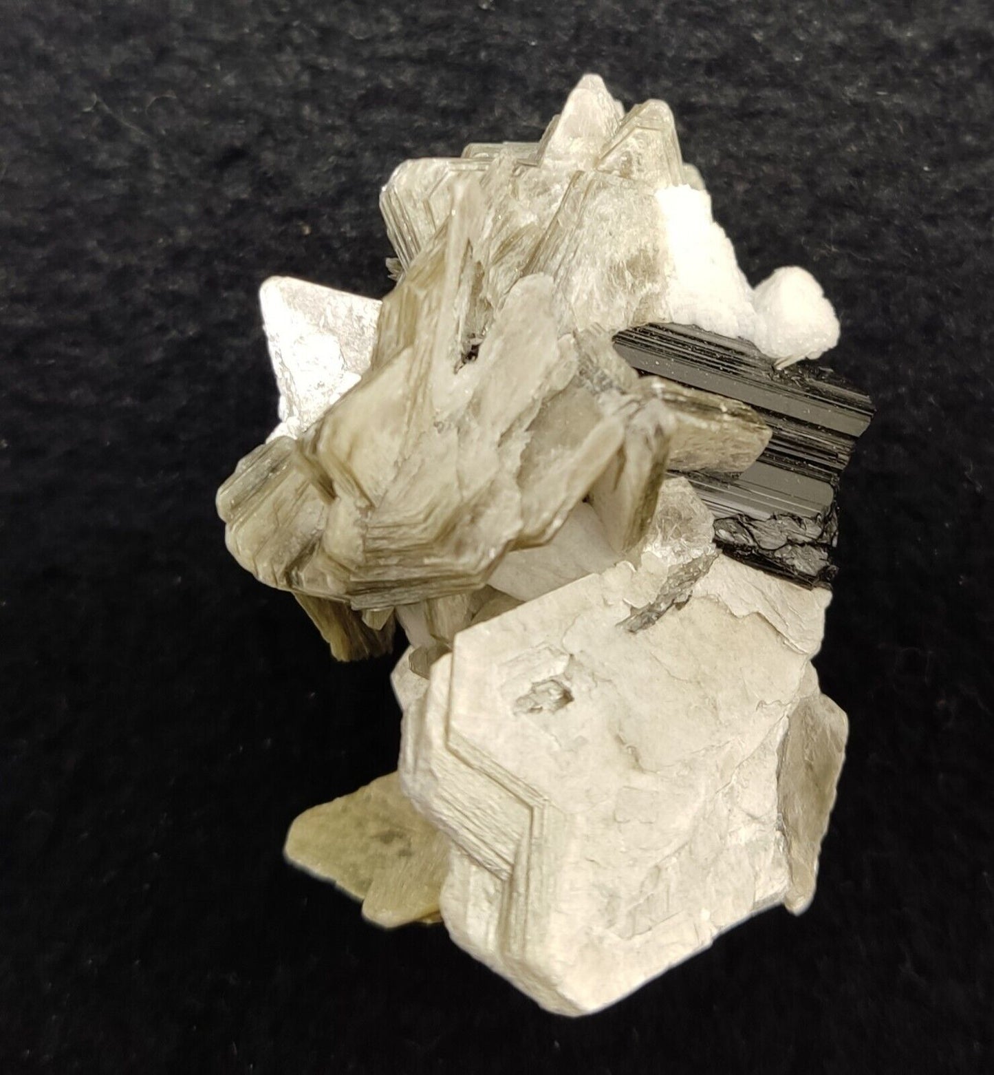 An Aesthetic combo specimen of feldspar, Tourmaline, muscovite 28 grams