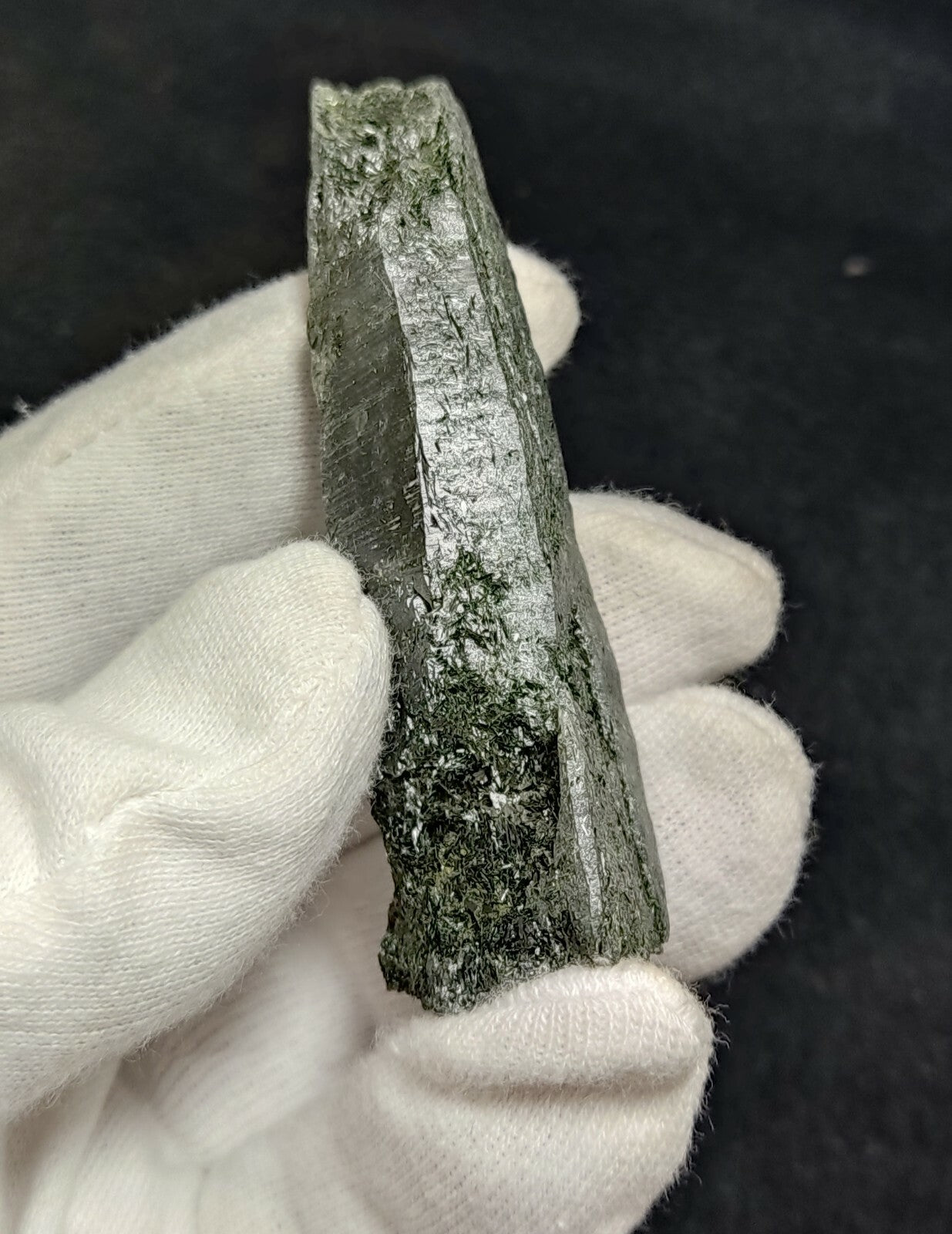 An Aesthetic Natural etched terminated Chlorite Quartz crystal specimen 50 grams