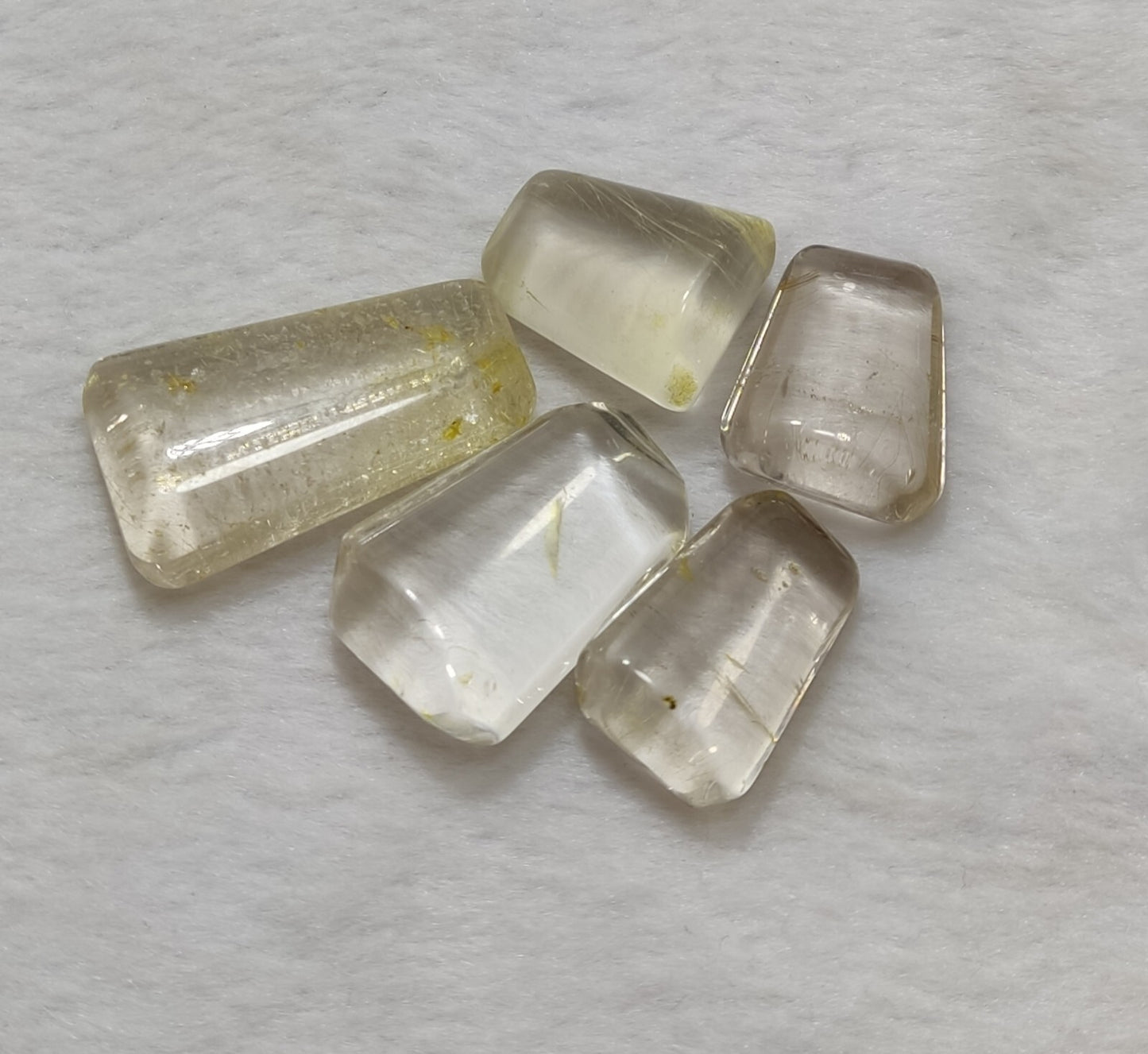 An amazing lot of Rutilated polished quartz tumbles 53 grams