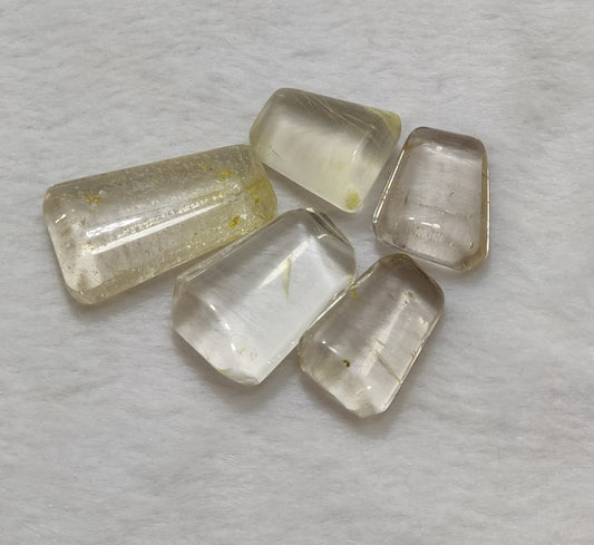 An amazing lot of Rutilated polished quartz tumbles 53 grams