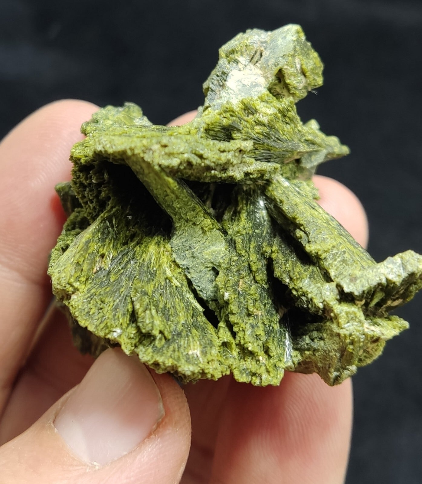 An aesthetic specimen of epidote crystal specimen 73 grams
