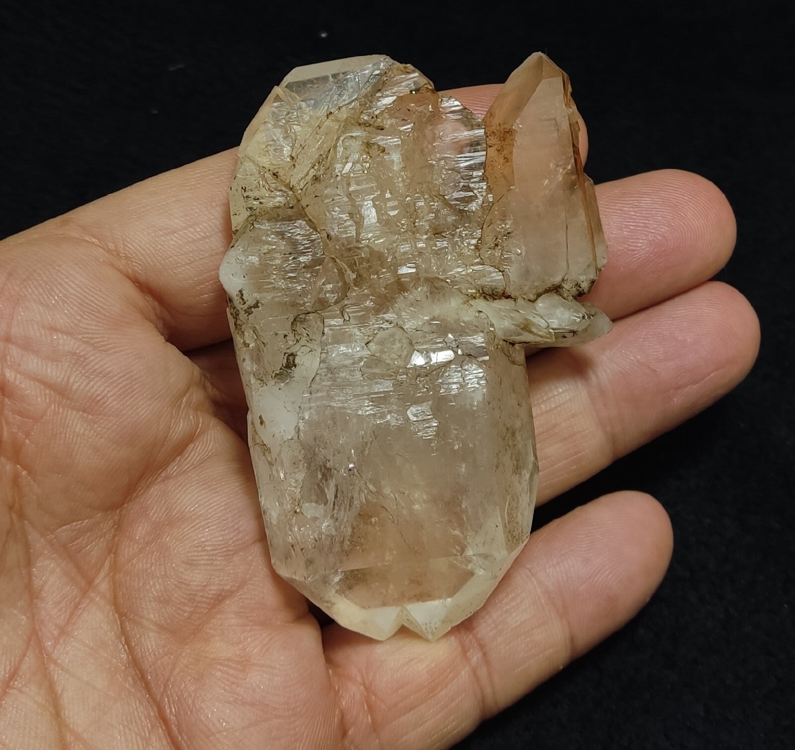 Chlorite/iron quartz crystal Natural floater tabular double terminated  85 grams