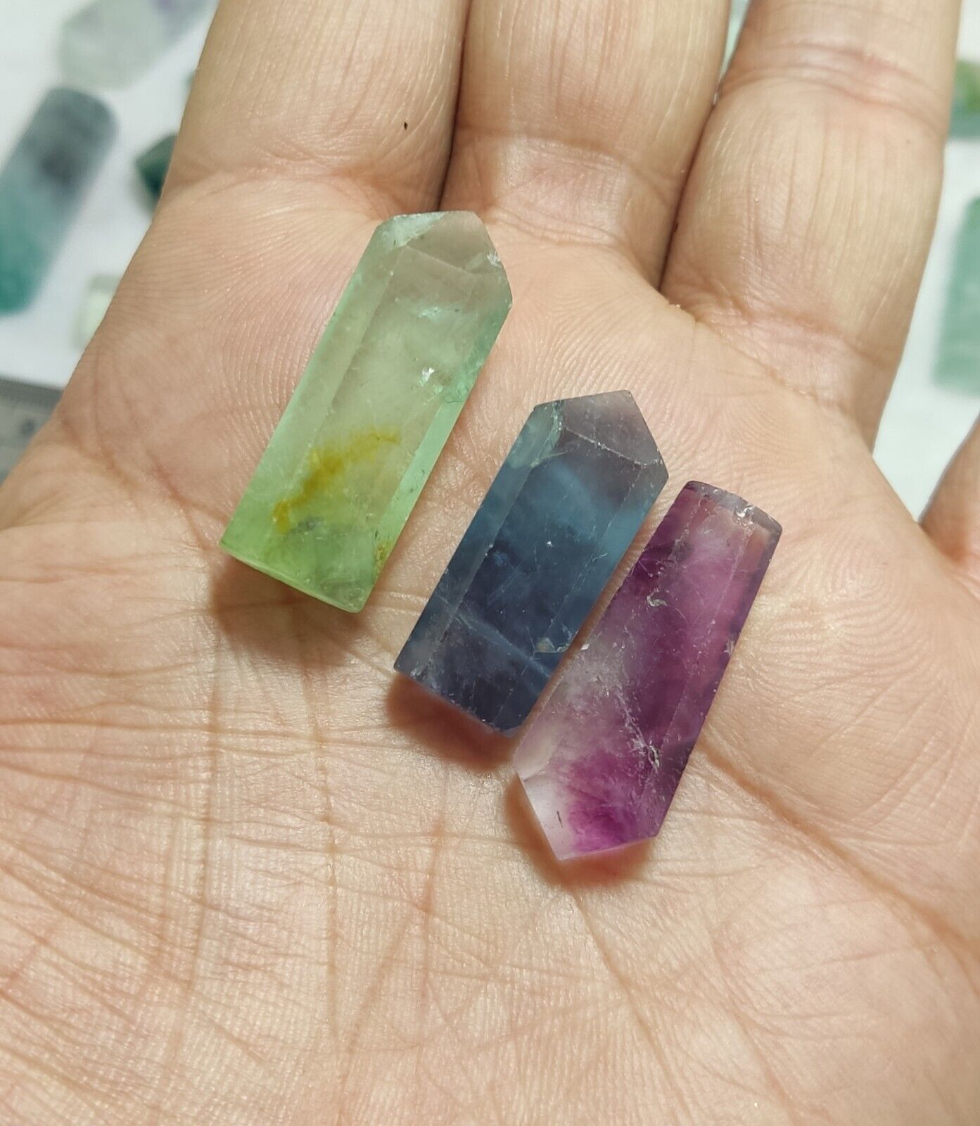 multi color fluorite polished pendants 168 grams