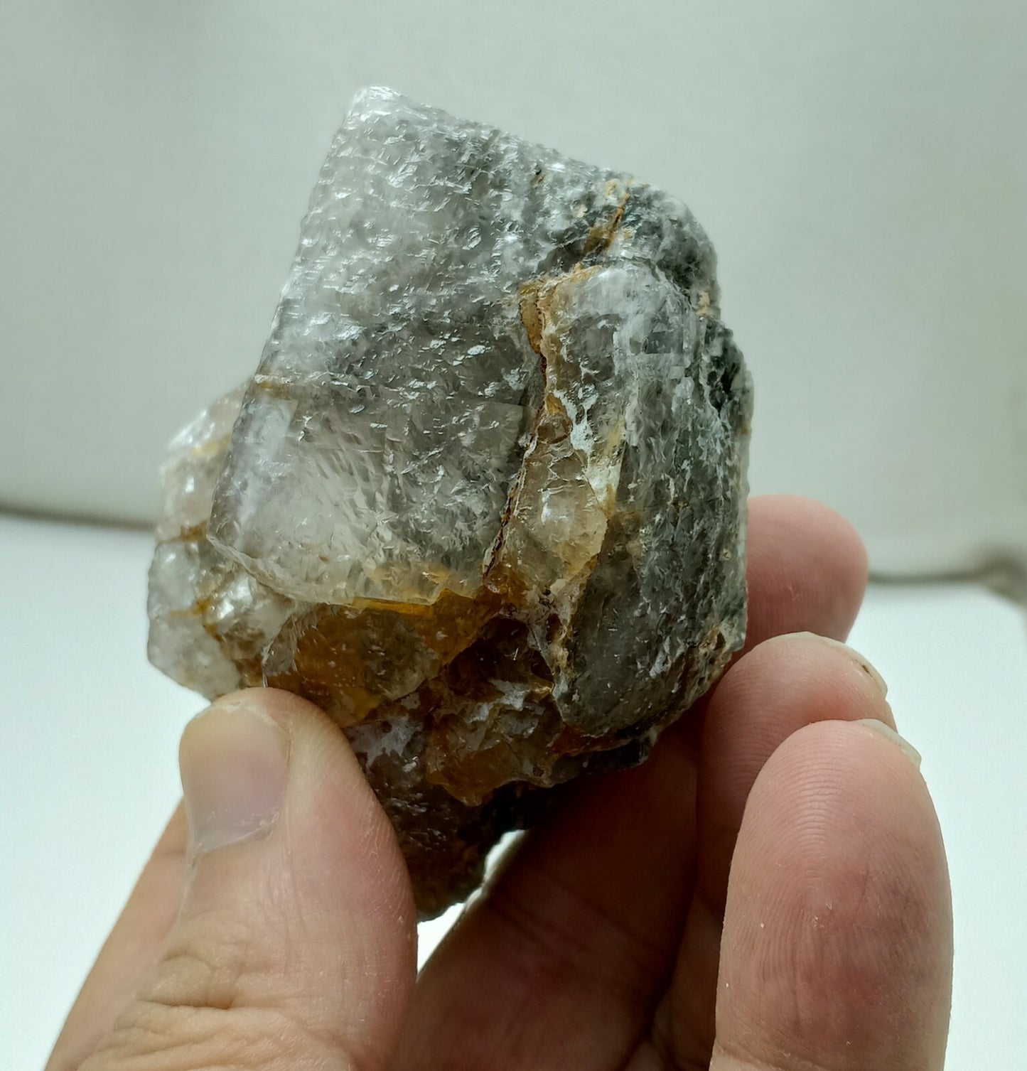 An amazing specimen of grey color cubic Calcite 274 grams