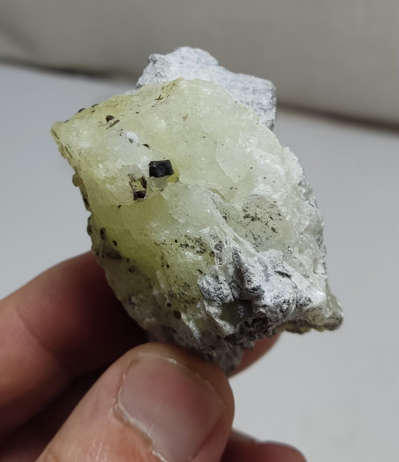 An Aesthetic Natural specimen of brucite with chromite 73 grams