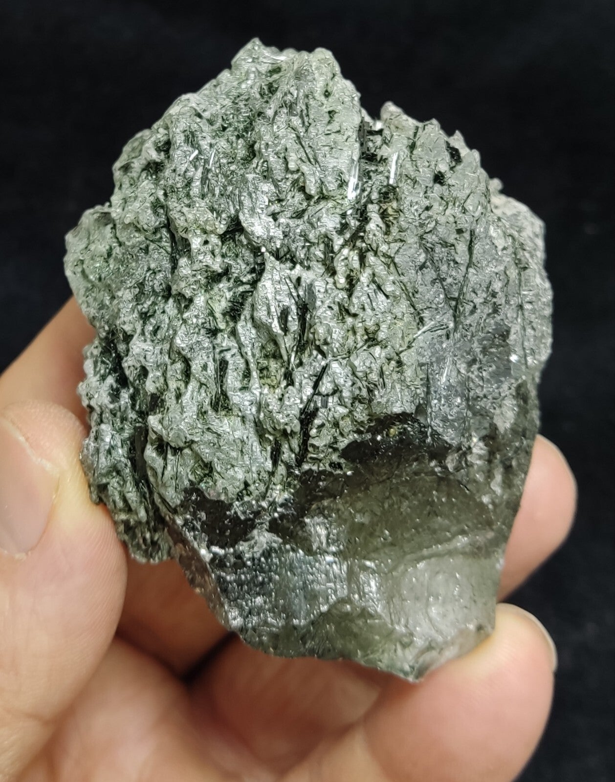 An Aesthetic Natural terminated etched Chlorite Quartz crystal specimen 179 gram