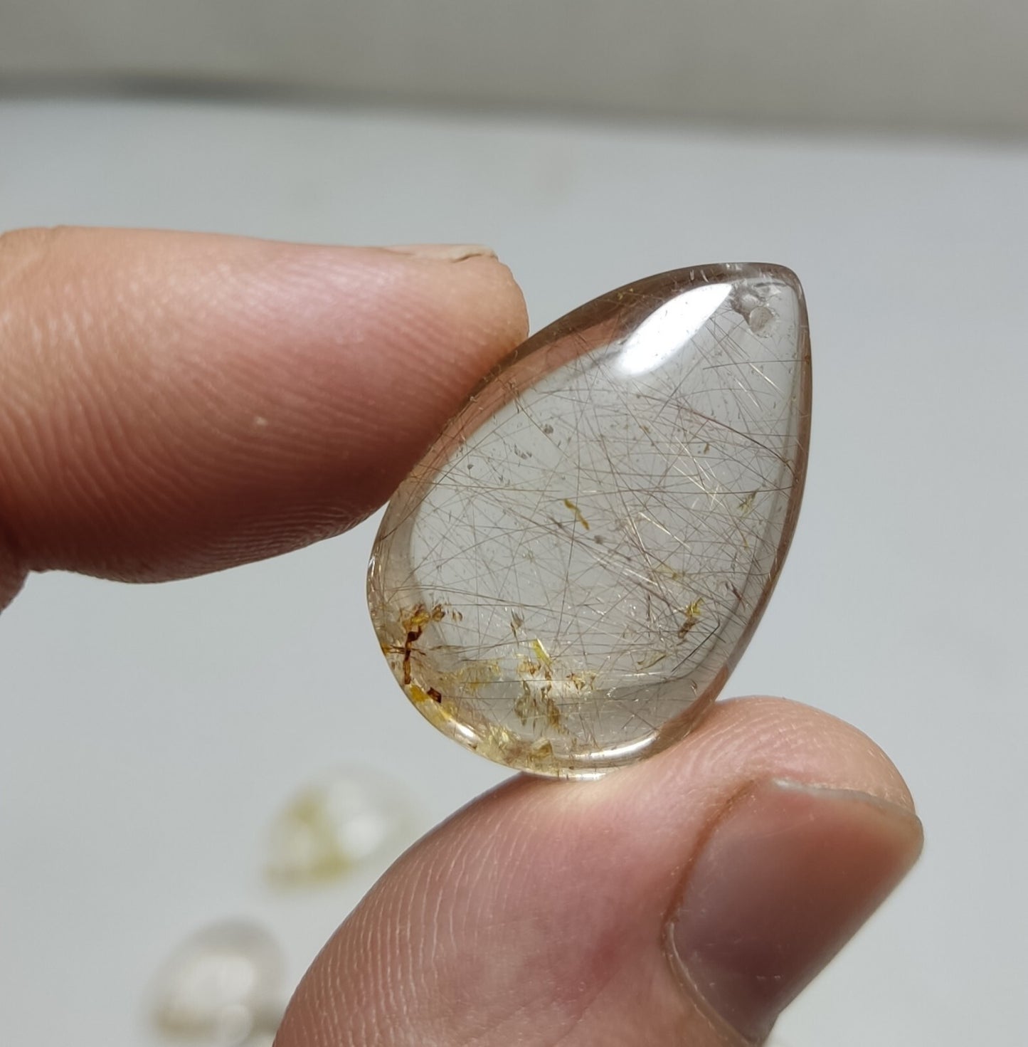 44 grams, 9 Natural beautiful Rutilated quartz pendants