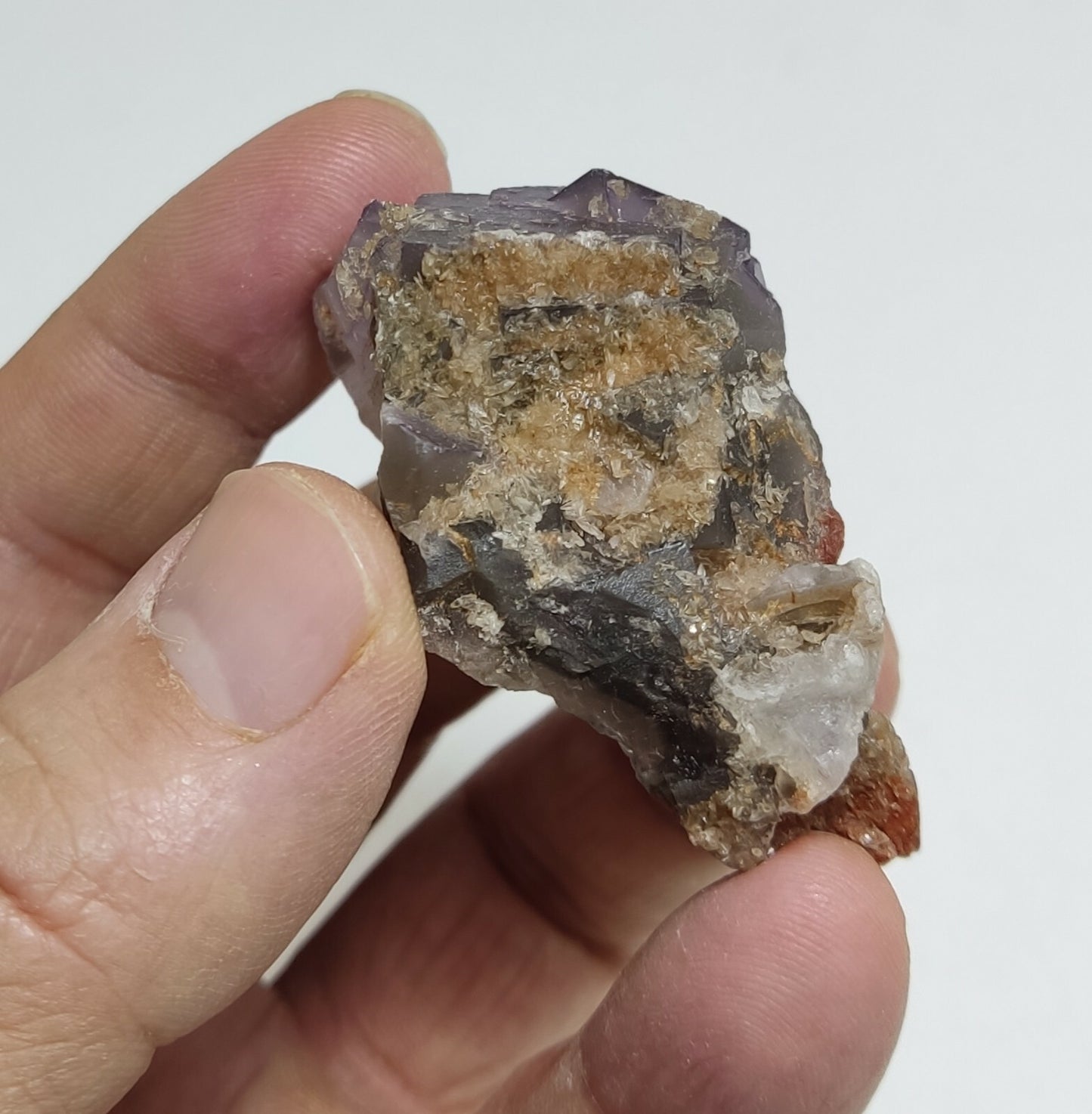 An amazing specimen of cubic purplish color Fluorite 73 grams