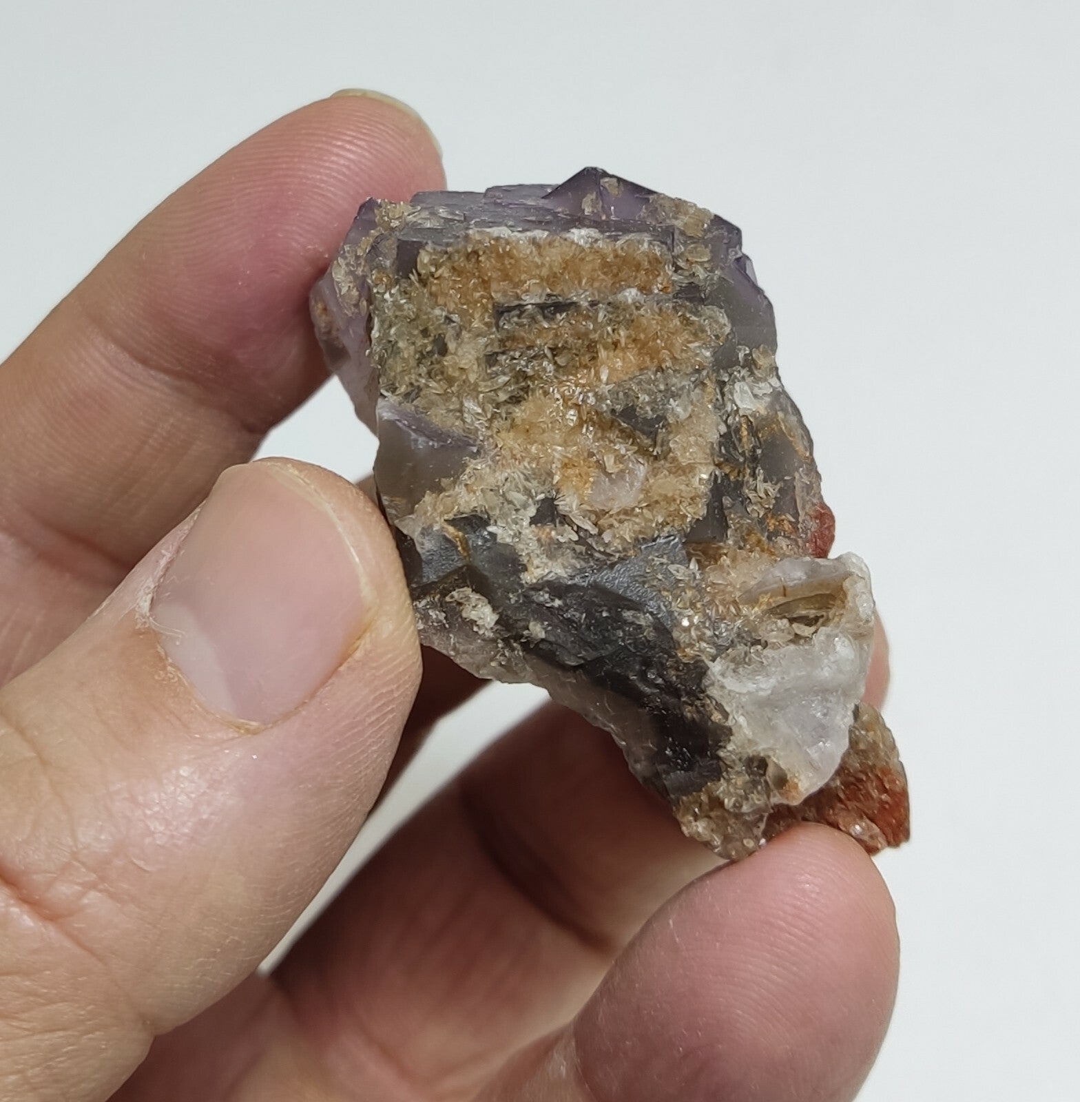 An amazing specimen of cubic purplish color Fluorite 73 grams