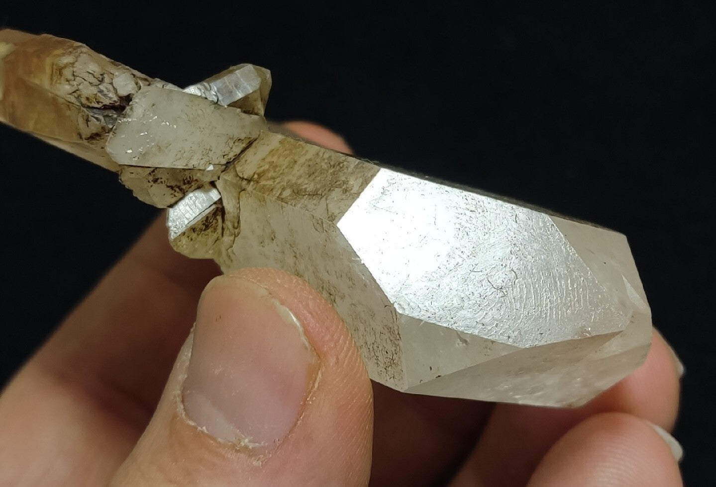 Chlorite/iron quartz crystal Natural floater tabular double terminated  85 grams