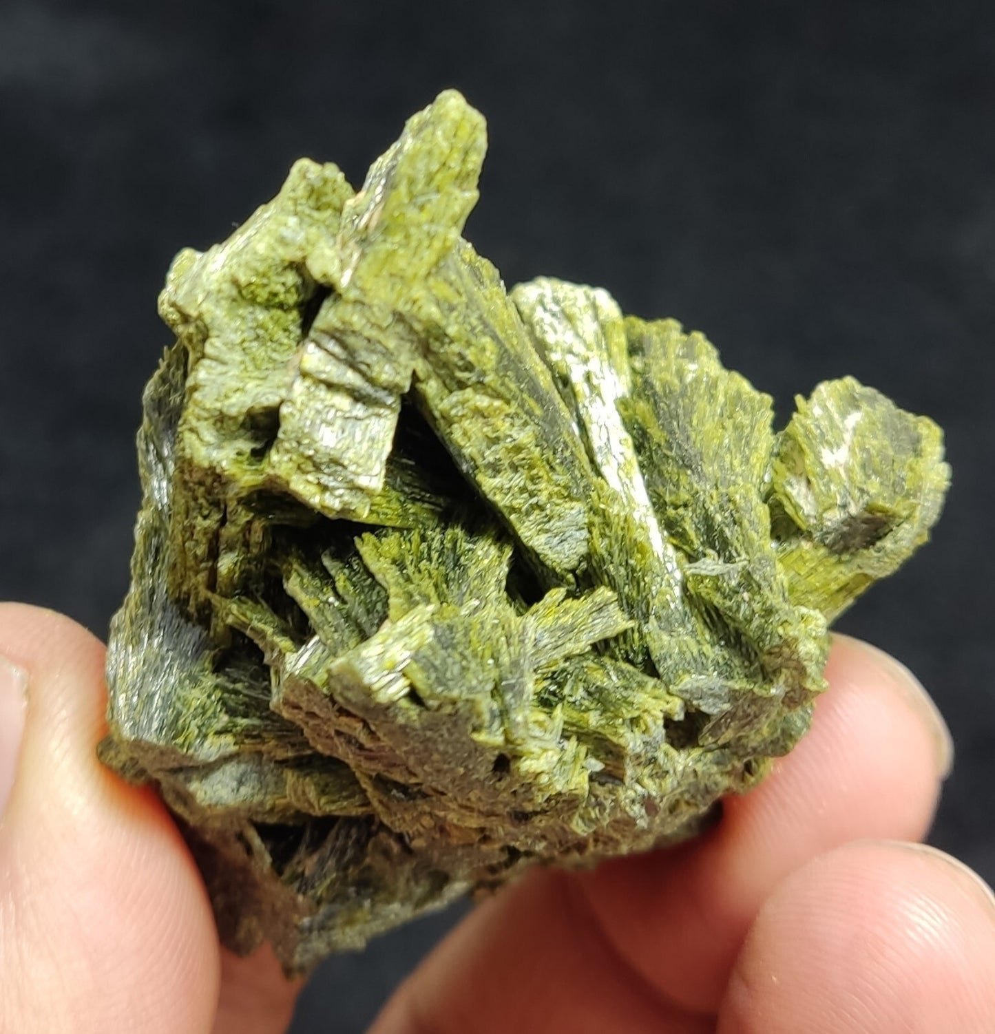 An aesthetic specimen of epidote crystal specimen 73 grams