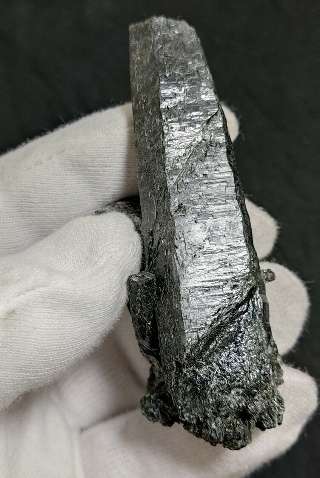 An Aesthetic Natural etched terminated Chlorite Quartz crystal specimen 75 grams