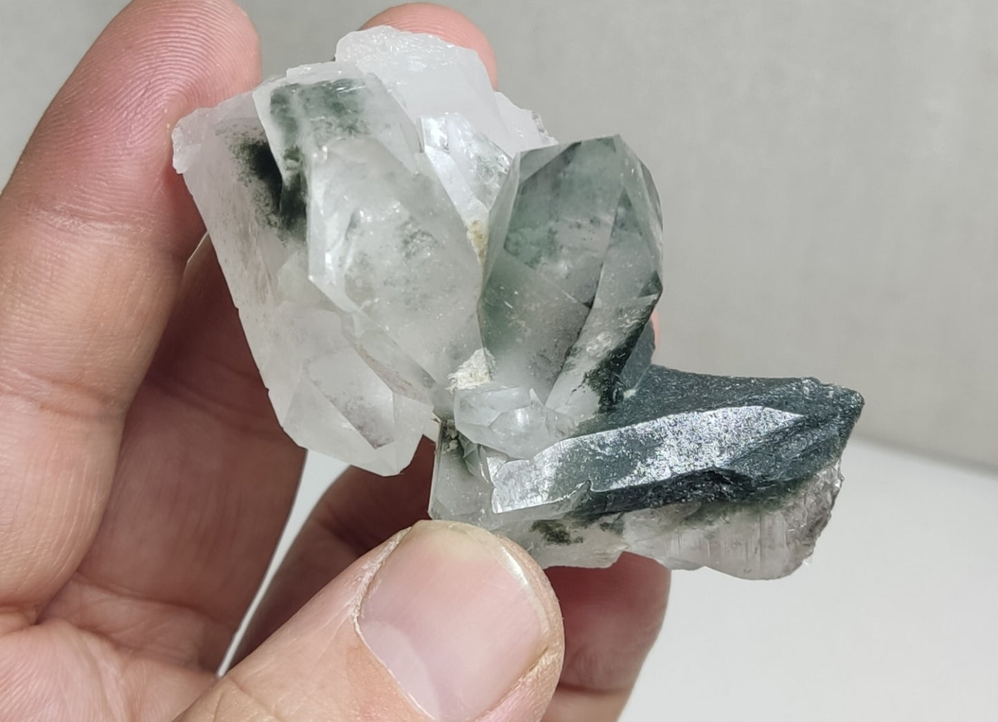 An Aesthetic Natural beautifully terminated Chlorite Quartz cluster 103 grams