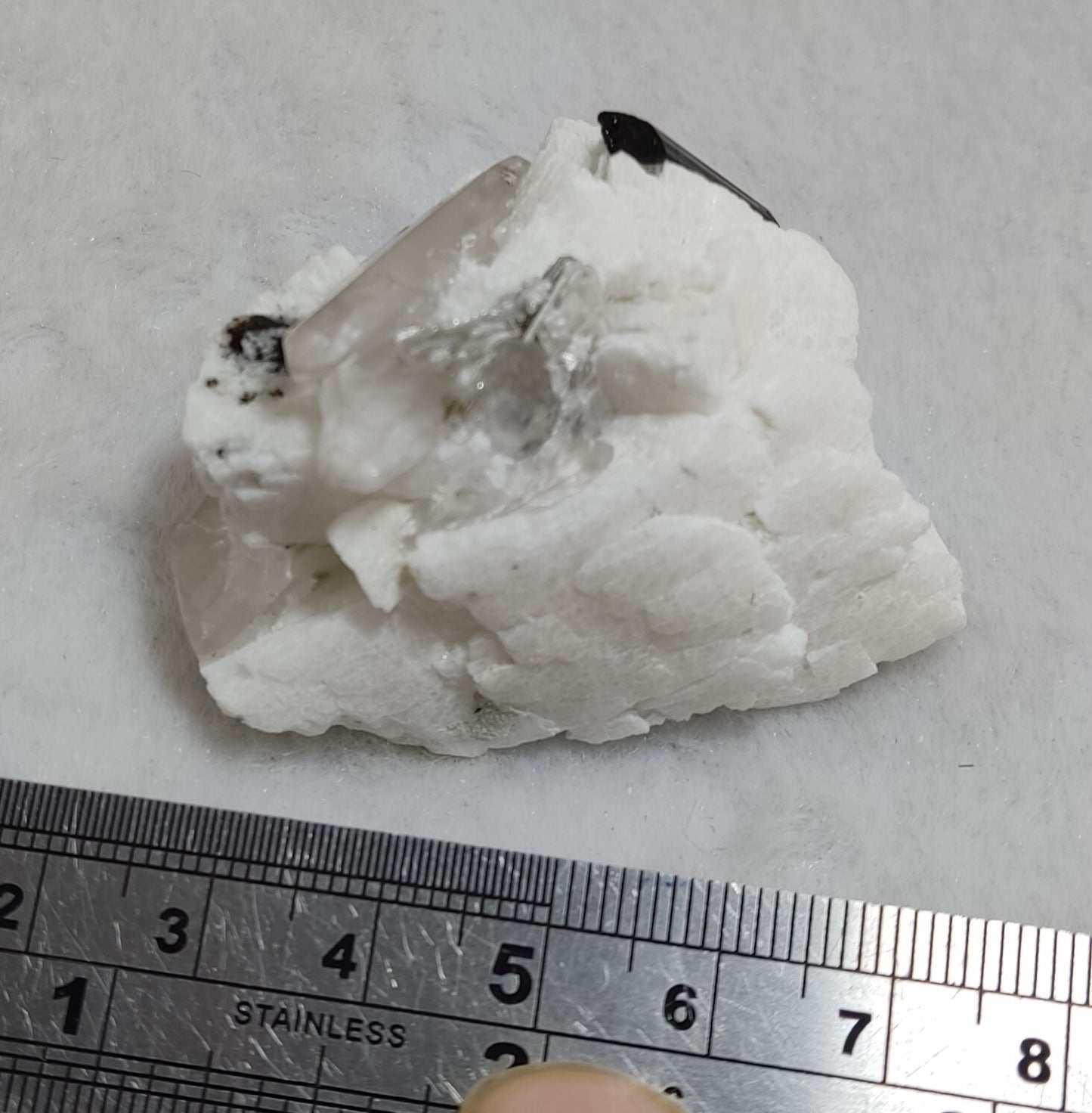 An Aesthetic combo specimen of feldspar, Tourmaline and quartz 64 grams